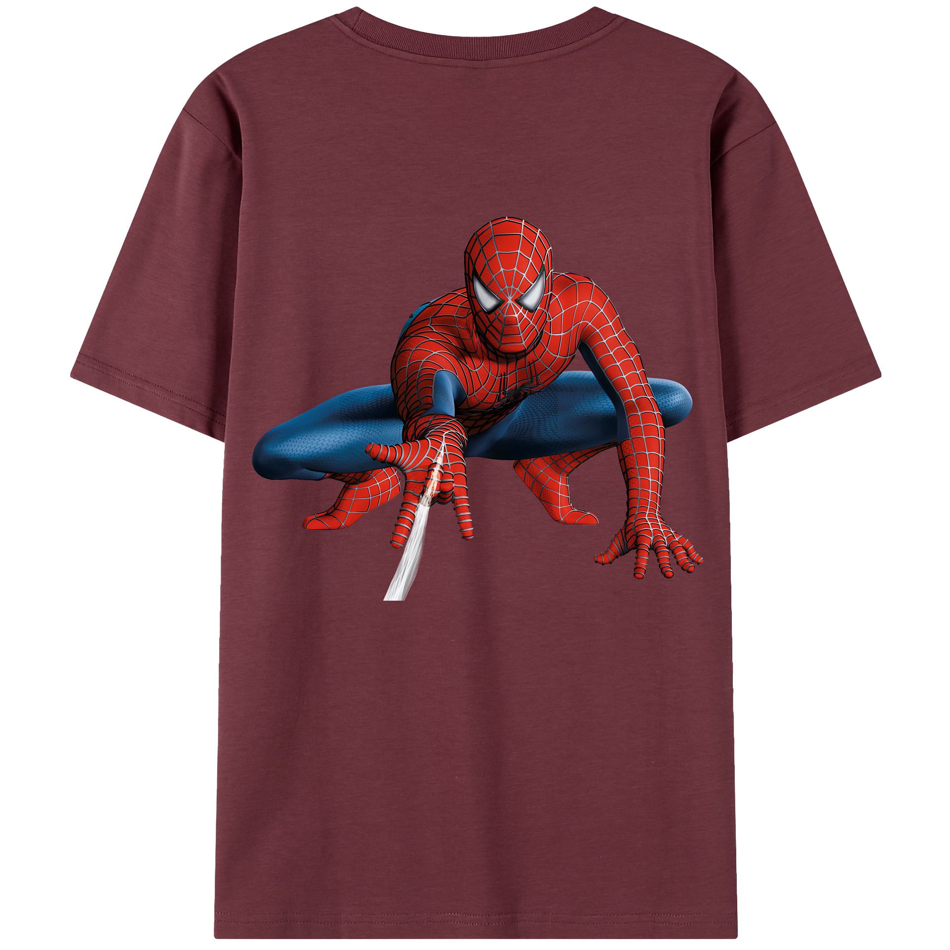 Spider Man スパイダーマン 綿100％半袖Tシャツ（背面プリント）